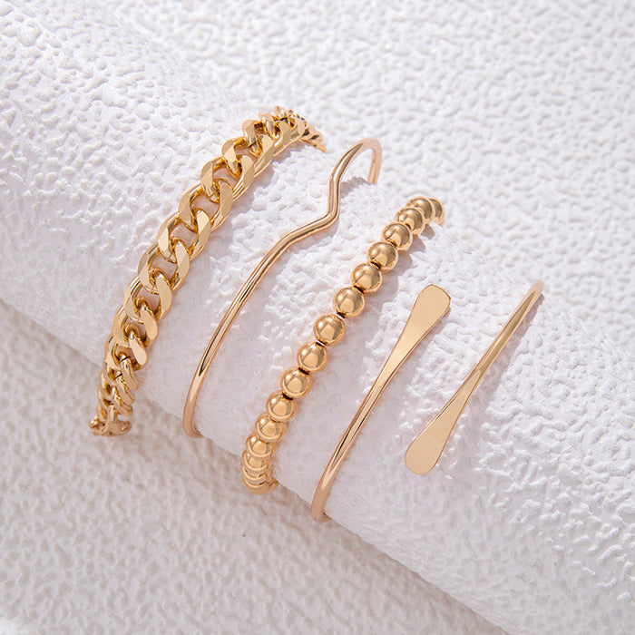 Wholesale Simple Thick Chain Bracelet Alloy Set JDC-BT-YongG003