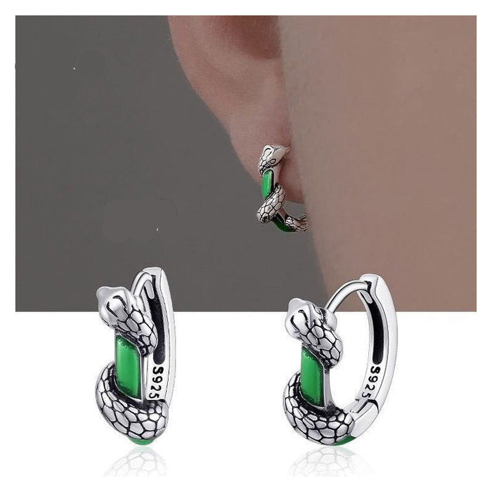 Wholesale   Snake Earrings Men's  Ear Ring  925 Ear Studs Ear Accessories  Jewelry