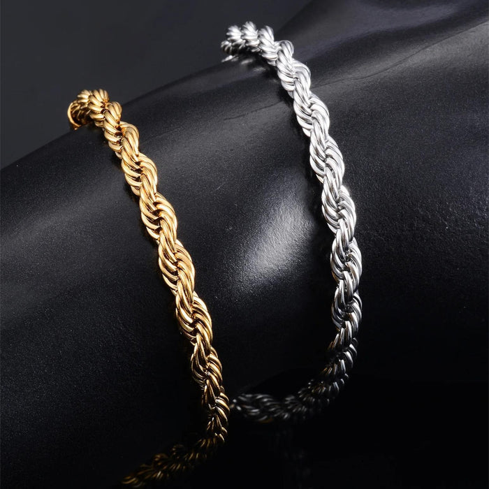 Wholesale Cuban Twist Titanium Steel Thin Bracelet JDC-BT-CAJB004