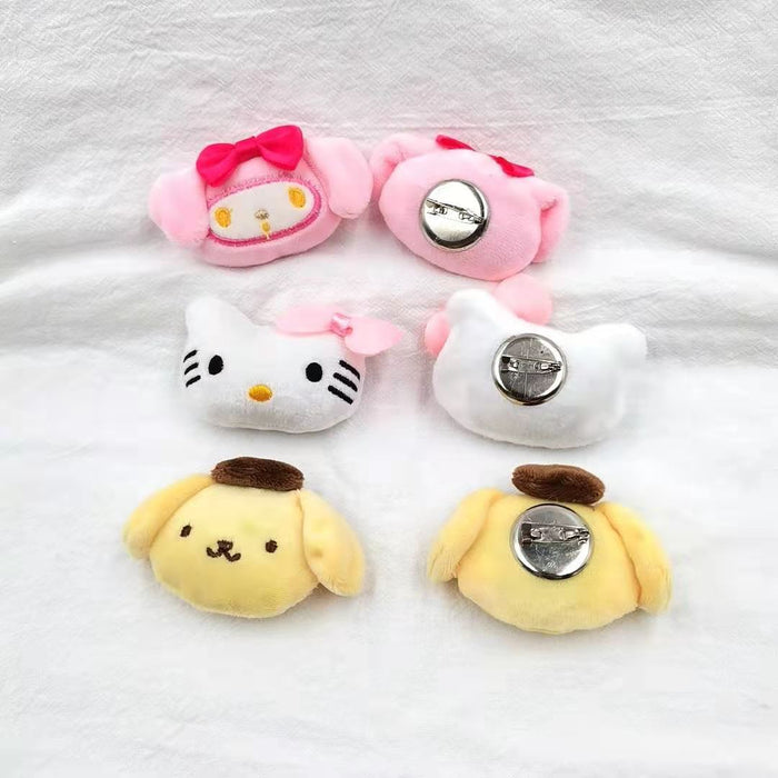 Wholesale Popular cartoon plush doll brooches,  white and yellow dog dolls,  trendy shoe,  clothing,  and bag brooches