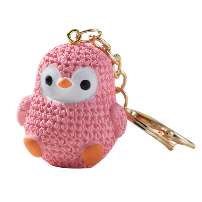 Wholesale Cartoon Resin Penguin Keychain JDC-KC-RongRui010