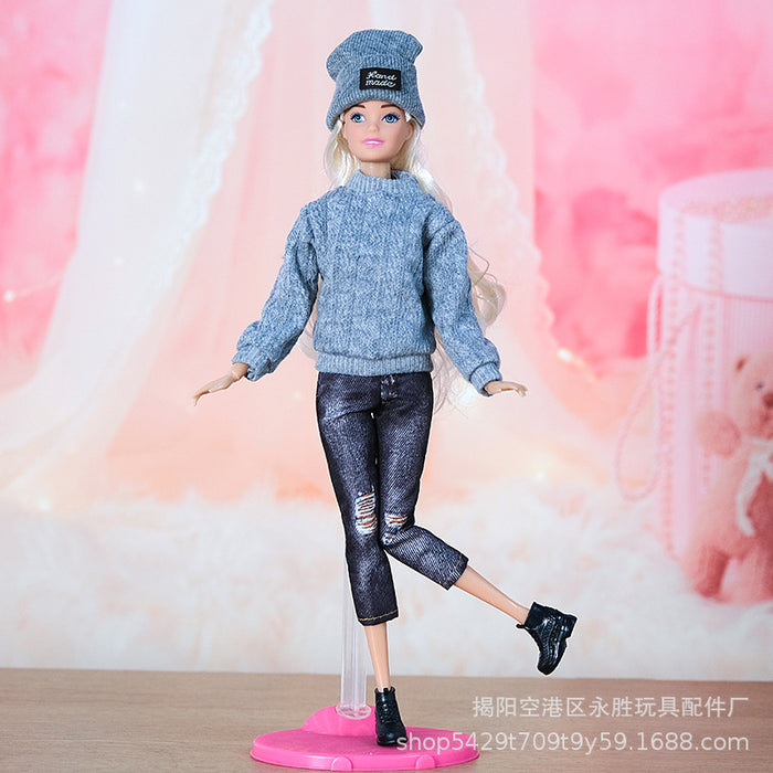 Wholesale Doll dress fashion wool sweater hat pants