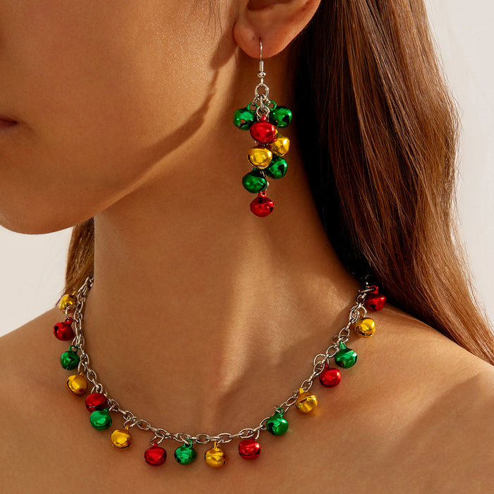 Wholesale Christmas Bell Love Drop Earring and Necklace Set Jewelry Accessory Gift MOQ≥2