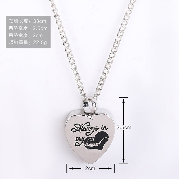 Wholesale Pet commemorative heart-shaped pendant can be opened with a crystal necklace