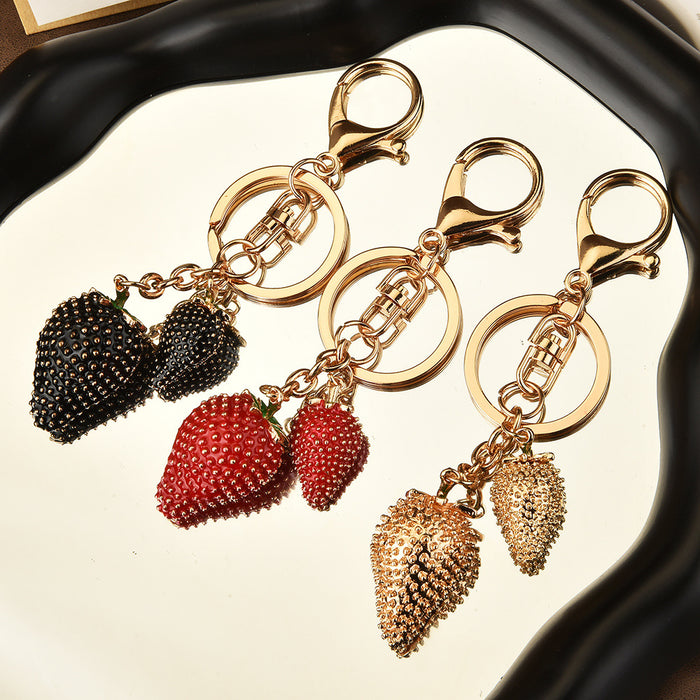 Wholesale Cute Strawberry Alloy Keychain