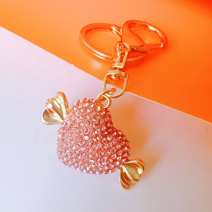 Wholesale Rhinestone Heart Candy Zinc Alloy Keychain JDC-KC-ZhanLun013