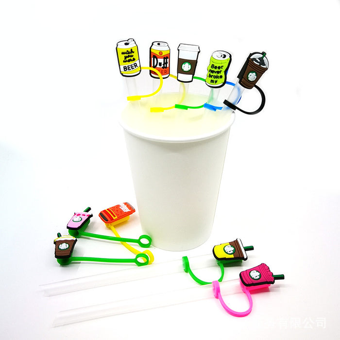 Wholesale 10PCS Beverage Series Silicone Straw Set JDC-SCR-KuaJ003