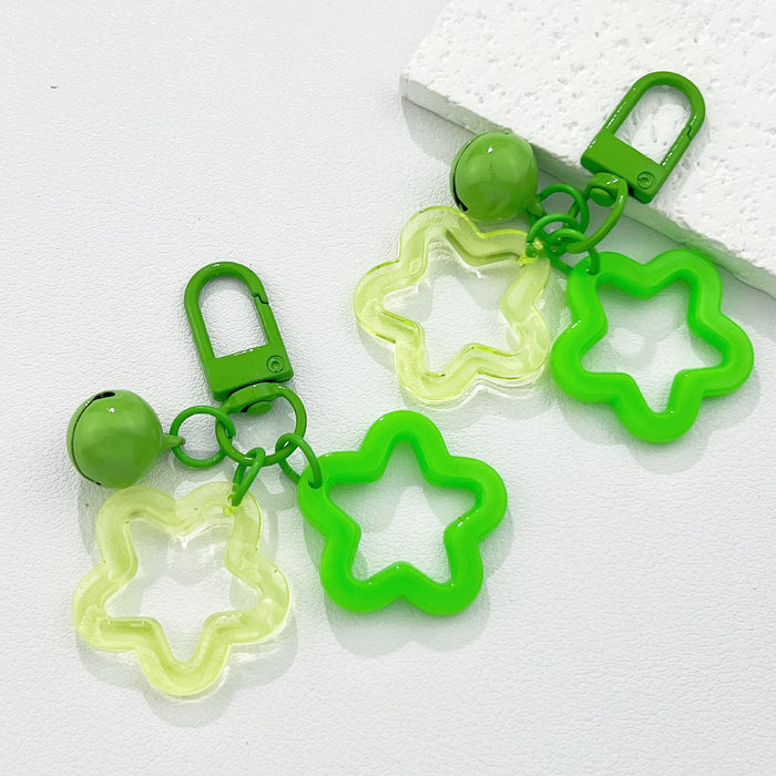 Wholesale Cute Star and Bell Design Plastic Resin Keychain Pendant MOQ≥5