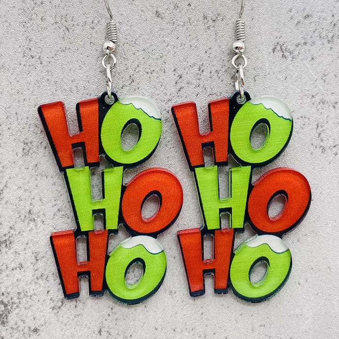 Wholesale Christmas Acrylic Santa Claus Asymmetric Earrings JDC-ES-Chengy042