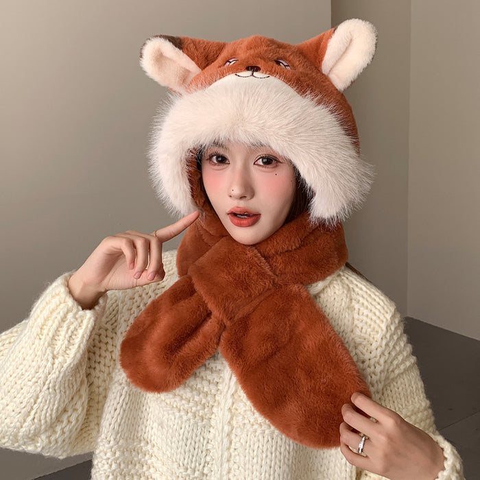 Wholesale Cartoon bunny and fox winter windproof hat