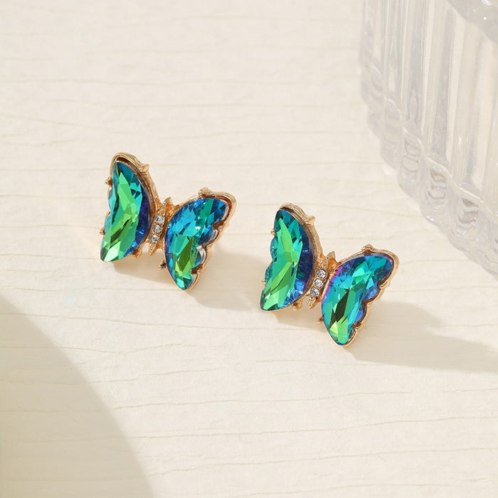 Wholesale Trendy Butterfly Jewelry Set Earrings Necklace Ring Alloy Fashion Accessory