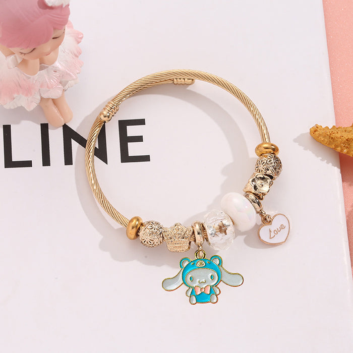 Wholesale Stainless Steel Cartoon Charm Bracelet Adjustable Pendant Jewelry Gift MOQ≥2