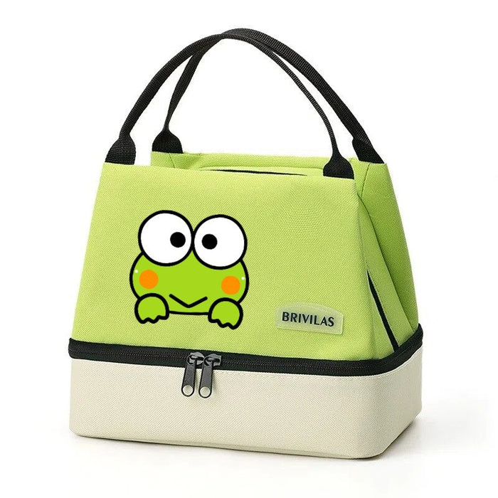 Wholesale Oxford Fabric Insulated Lunch Tote Bag Cute Cartoon Frog Design For Picnic Travel Everyday Use
