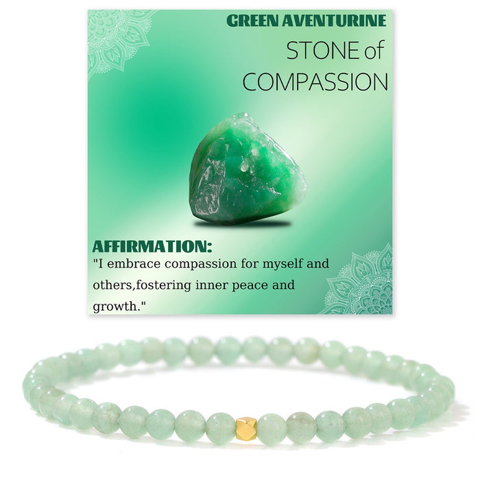 Wholesale 4mm stone bead bracelet with elastic cord