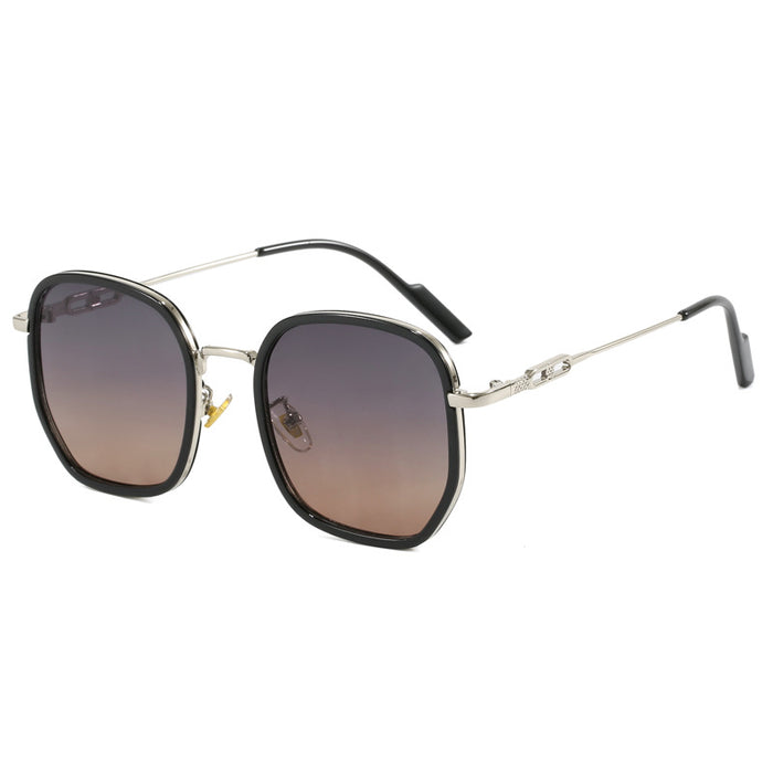 Wholesale New fashionable sunglasses with a high-end feel and metal frame, personalized large frame glasses