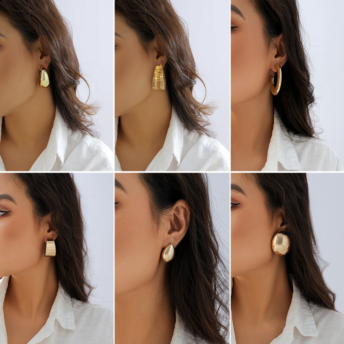 Wholesale Exaggerated punk metal earrings, personalized niche earrings, fashionable earring accessories