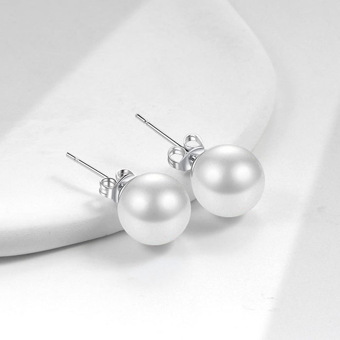 Wholesale Women S Pearl Stud Earrings Elegant White Gold Tone Design For Gift Boutique Resale And Party Wear