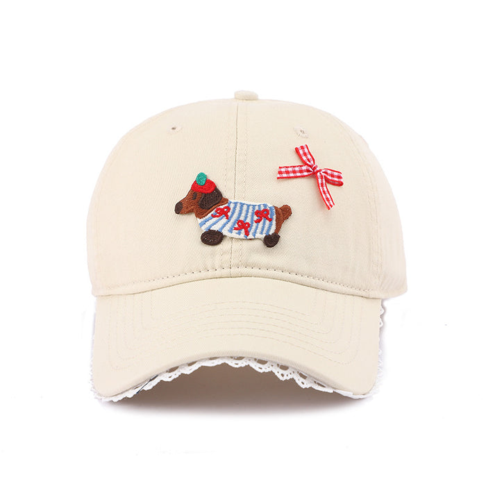 Wholesale Sunscreen hat, cute puppy duckbill hat, baseball cap