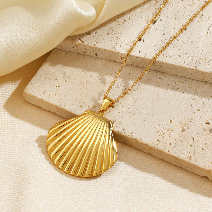 Wholesale Stainless steel Women's Marine Elements Shell Earrings Necklaces suit