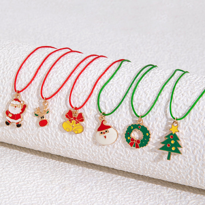 Wholesale Christmas Alloy Colorful Drop Oil Bracelet Santa Deer Snowman Fashion Accessory MOQ≥5