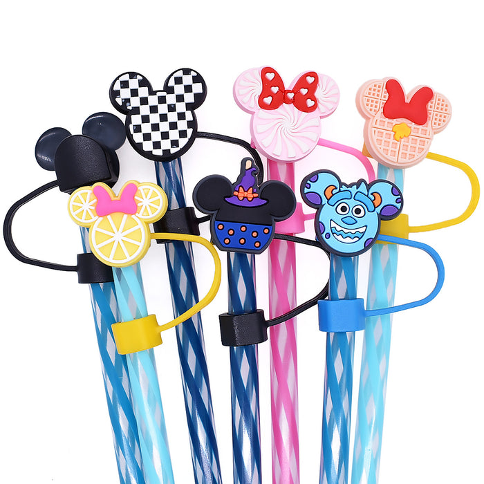 Wholesale 10mm 100pcs PVC Cartoon Straw Cap JDC-SCR-RYY003