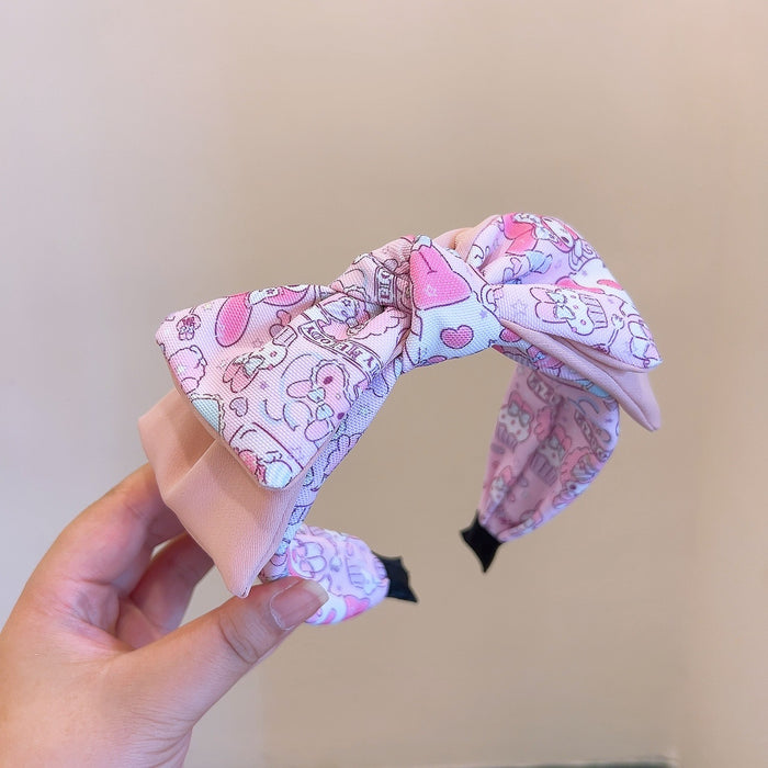 Wholesale Cartoon Cute Color Matching Temperament Double Layered Bow Headband （S） JDC-HD-Huaj020