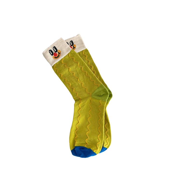 Wholesale Socks, pure cotton cartoon tube socks, funny smiling face emoji pack, long socks