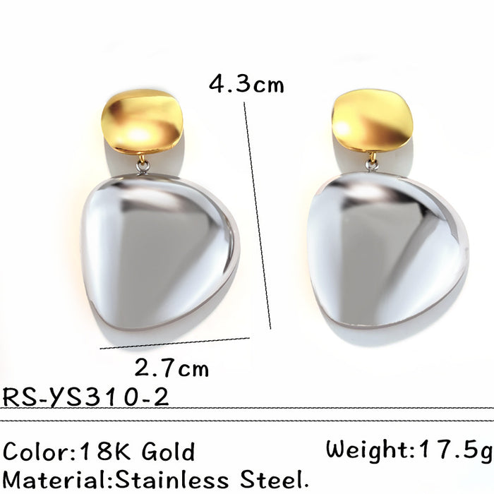 Wholesale Water Drops Contrast Color Stainless Steel Earrings