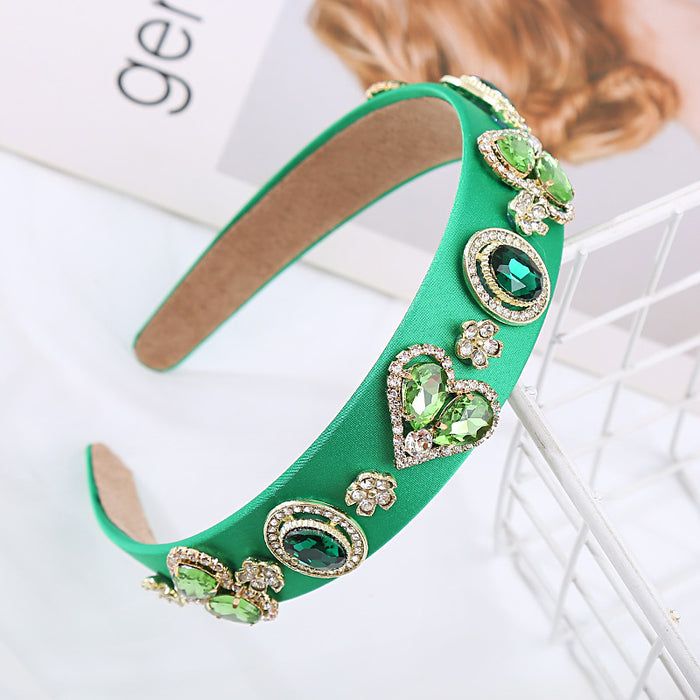 Wholesale Glass rhinestone heart-shaped headband for Valentine' s Day