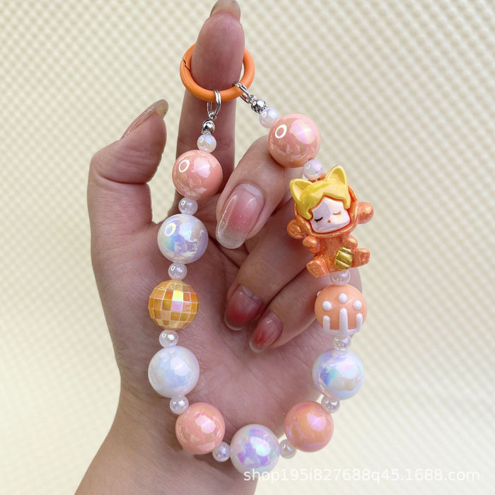Wholesale Creative Cartoon Hand-painted Beads Mobile Phone Hanging Chain Bag Decorative Pendant DIY Accessories for Girlfriends