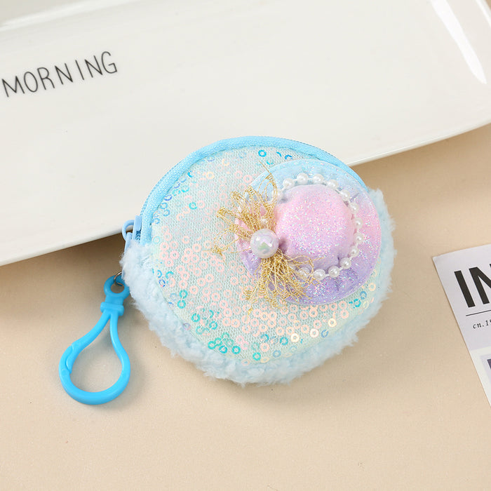 Wholesale Sequin Colorful Coin Purse Plush Keychain JDC-KC-YiK005