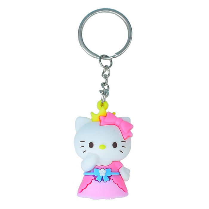 Wholesale Stylish 3D Soft PVC Cat Keychain Pendant For Girls Bag Charm And Car Key Accessory Gift