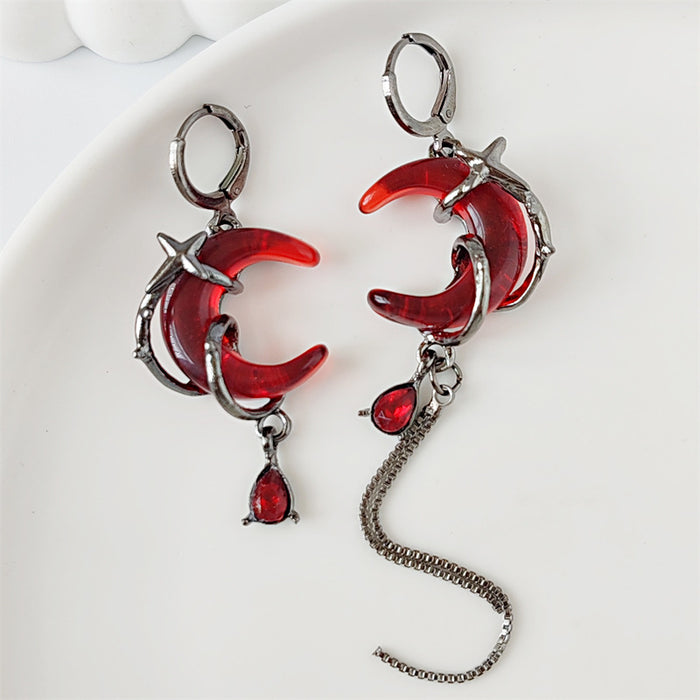 Wholesale Haoshi Crescent Asymmetric tassel Ear Buckle New Design with Unique Personality Earrings