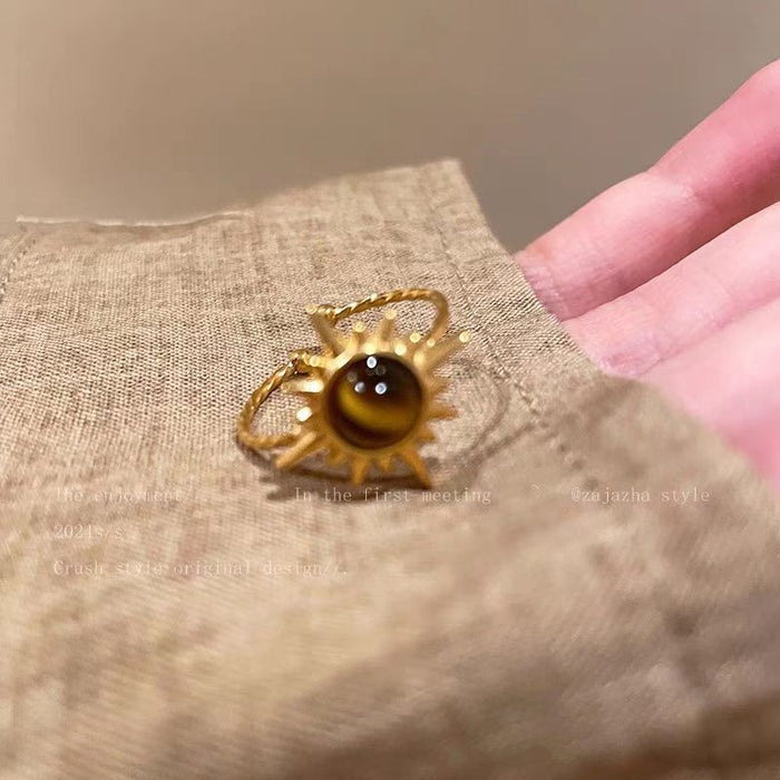 Wholesale Stacked sunflower rings are elegant, personalized, high-end, fashionable and unique