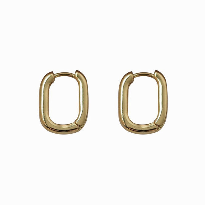 Wholesale Elliptical earrings with minimalist design, fashionable and versatile ear buckles, retro style earrings