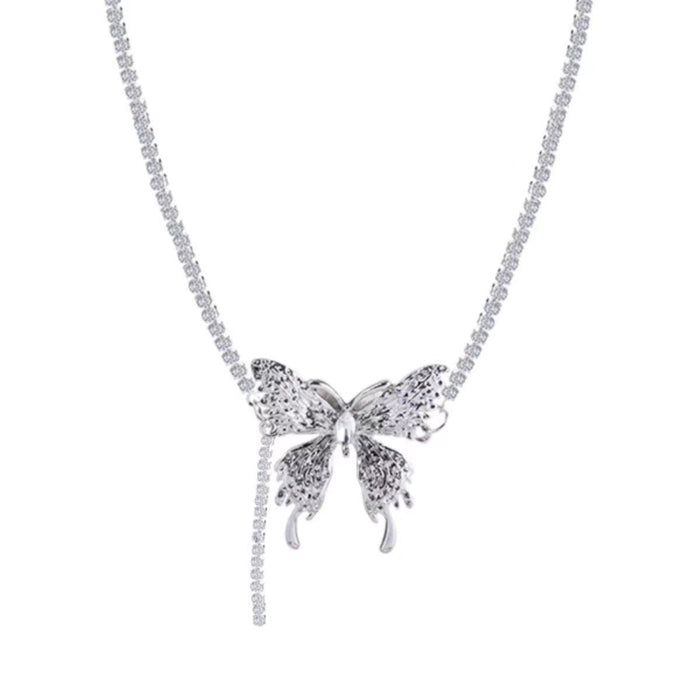 Wholesale Trendy Bow Tassel Clavicle Necklace Fashion Alloy Jewelry Accessory