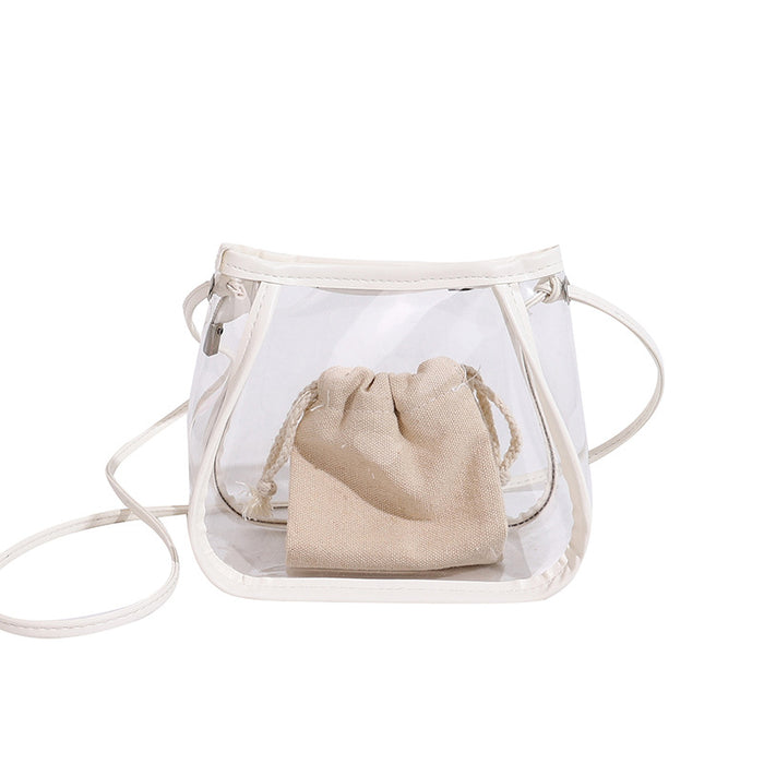 Wholesale Street Trend Transparent Bucket Bag PU Small Handbag for Women Fashion Accessory