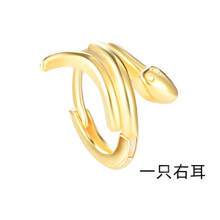 Wholesale Serpentine earrings, small snake earrings, ear bone clip, zircon snake head, ear clasp, no ear hole, ear clip