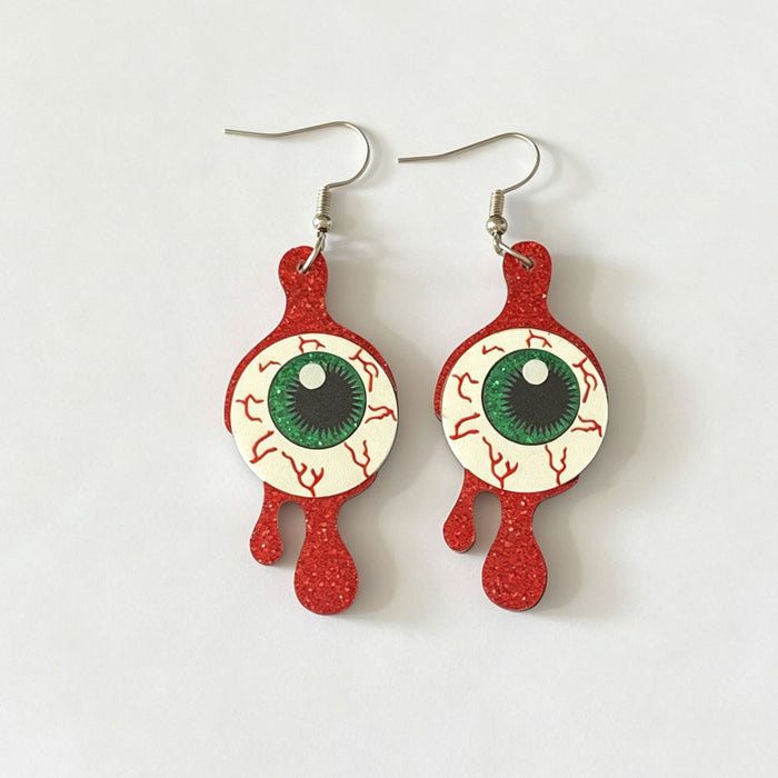 Wholesale Stylish  Acrylic Earrings Blood Drop Eyeball Design For Women Girls Party Gift Boutique Resale