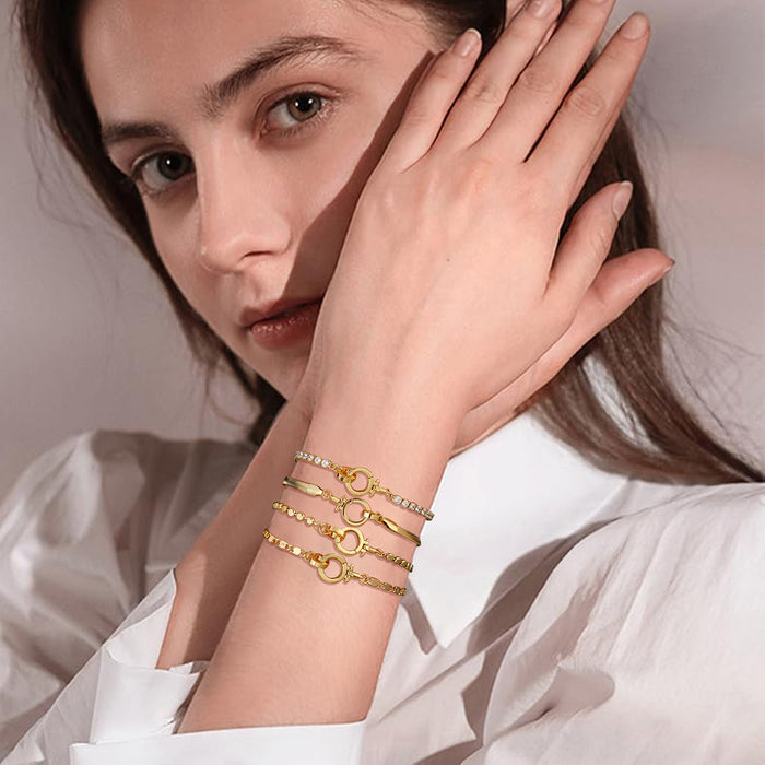 Wholesale New women's bracelet fashionable commuting personality 8-shaped buckle curved card bracelet