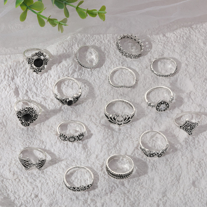Wholesale silver women's new personalized ring 15-piece set