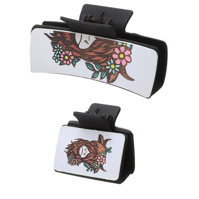 Wholesale Western Style Hairpin Combination suit Animal Pattern Leather Shark Clip Women' s Grab Clip Combination