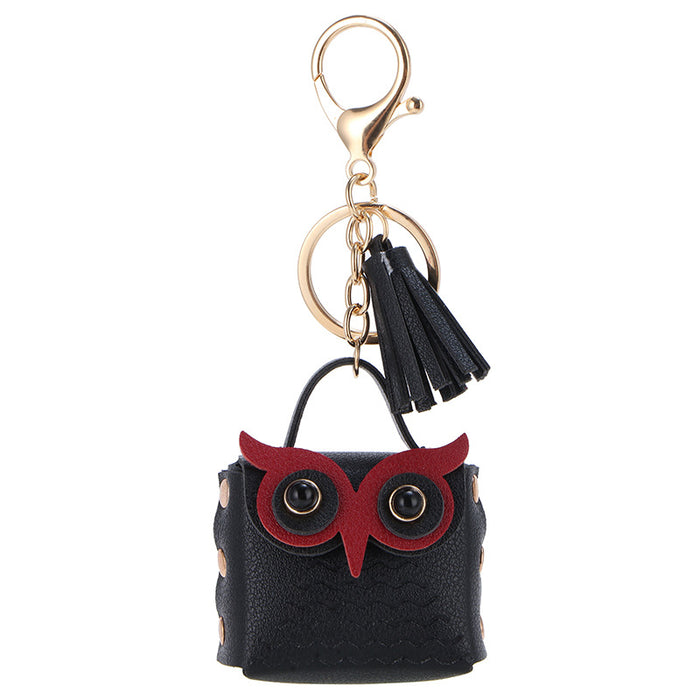 Wholesale Owl Keychain Mini Bag Cartoon Multicolor Coin Purse Rivet Owl Small Bag Gift Pendant