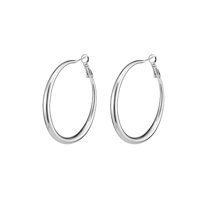 Wholesale Silver Needle Geometric Circle Earrings, Fashionable and Simple Metal Wind Earrings, Versatile and High Grade Sensory Earrings, Wholesale of Earrings