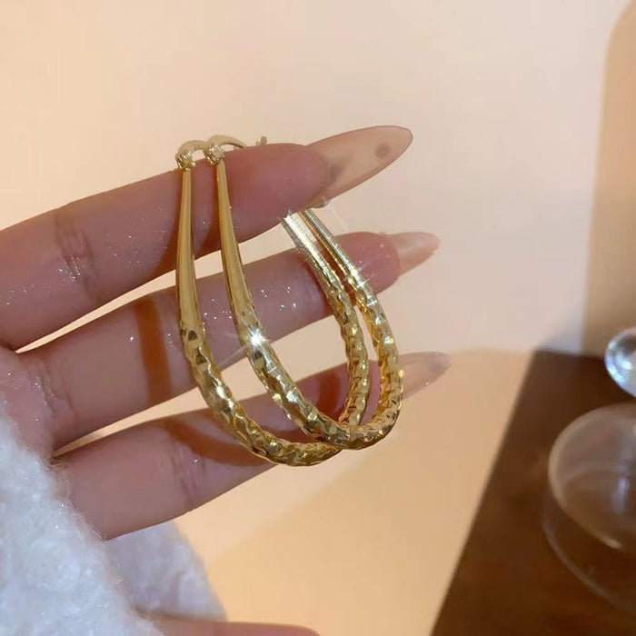 Wholesale Style Exaggerated Glossy Water Drop Earrings for Women Temperament and Fashionable