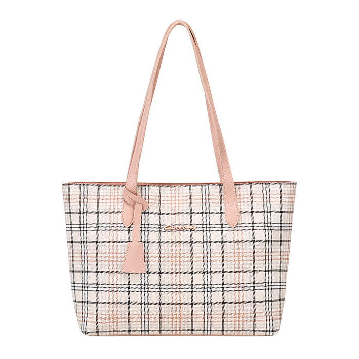 Wholesale Plaid Printed Tote Shoulder Bag JDC-SD-ShiCheng015