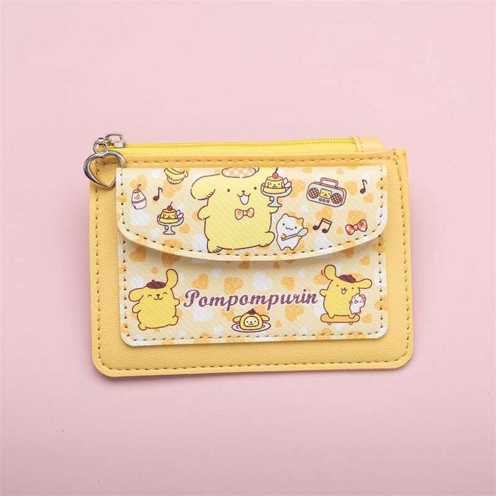 Wholesale PU Card Holder with Cartoon Print Heart Buckle Keychain Trendy Everyday Accessory