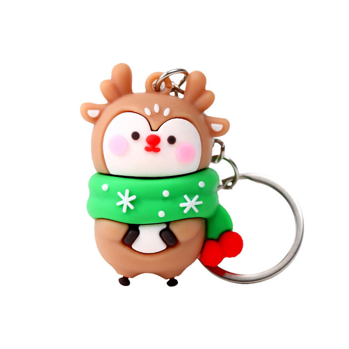 Wholesale  PVC soft rubber key chain pendant cartoon snowman doll bag ornaments