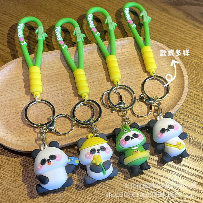 Wholesale Cute Panda Travel Keychain Rubber Fashion Accessory