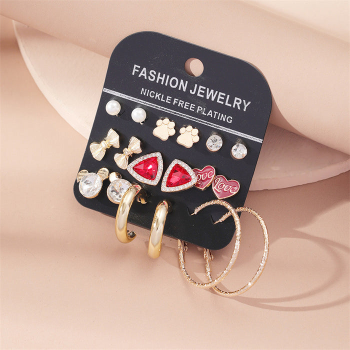 Wholesale Earrings Alloy Faux Pearl Circle Combination Set JDC-ES-GuTe034